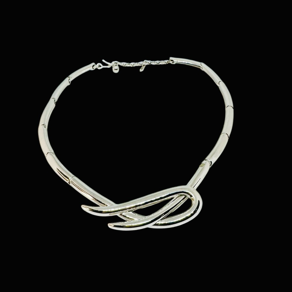 Vintage Monet Silver Infinity Knot Necklace